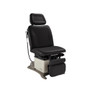 Midmark Ritter 230 power procedure table with black upholstery, adjustable headrest, and attached handheld control.