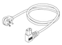 Industrial Grade Power Cord (15a @ 220vac, Right Angle, 12 Ft ) Replacement OEM Part #02819996