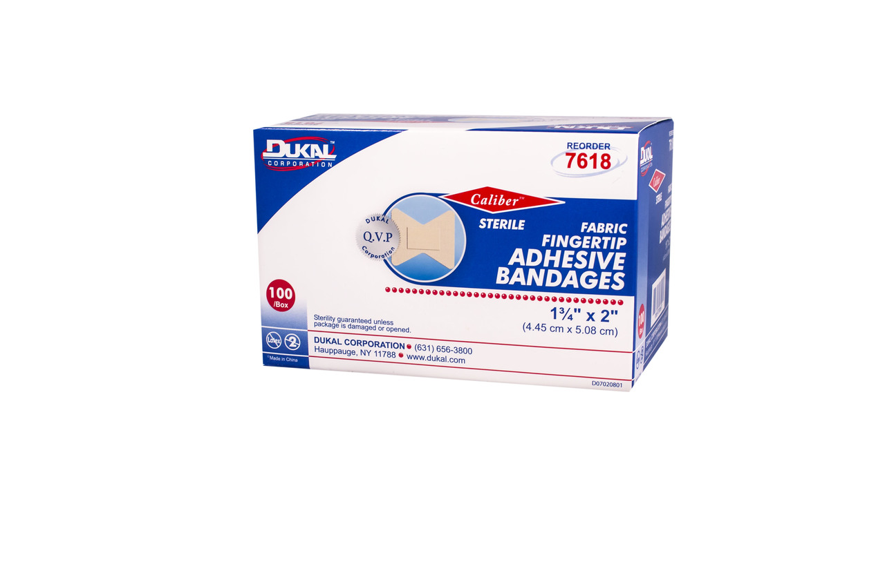 Dukal™ 7618 Flexible Fabric Adhesive Bandages Fingertip Sterile