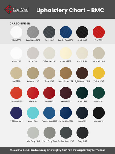 Cevi Med upholstery chart.