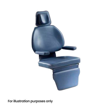 Custom blue upholstery for the midmark ritter 391 before installation.