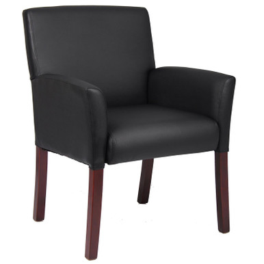 Boss B619 Box Arm guest accent or dining chair W/Mahogany Finish