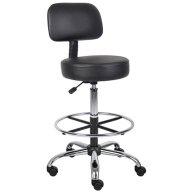 Boss Caressoft Medical/Drafting Stool W/ Back Cushion