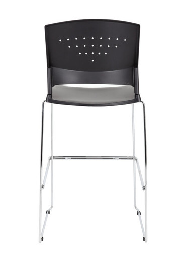 Boss Black Stool With Chrome Frame