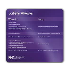 Mouse Pad - Safety Always - 7.5" x 8" x 1/8" (Pack of 10)