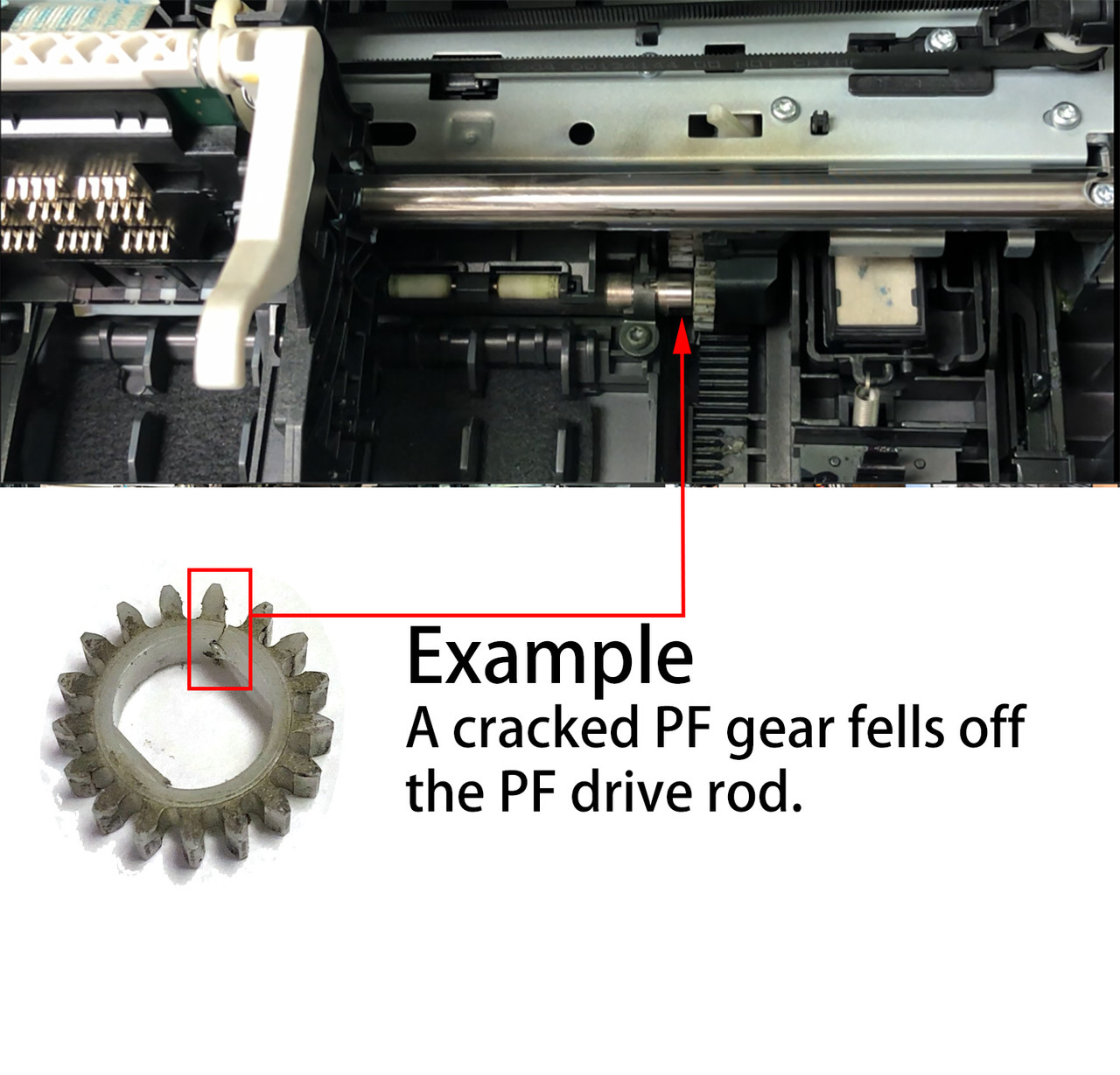 BCH Paper Feed Gear (PF) for HP 9000 Drive Rod - Fix HP OfficeJet