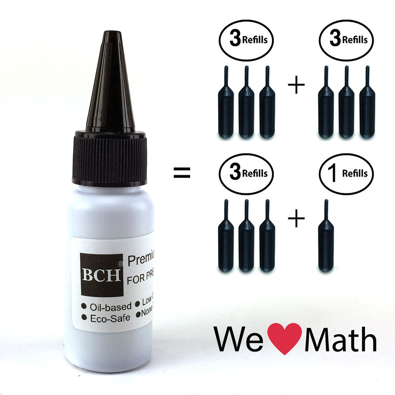 Black Bulk 1-Liter Stamp Ink Refill for Self-Ink Pads - BCH Premium Grade  -33.8 oz (1,000 ml) Ink Per Bottle