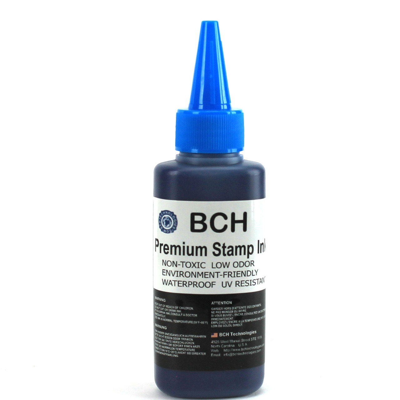 Blue Bulk 1-Liter Stamp Ink Refill for Self-Ink Pads - BCH Premium Grade  -33.8 oz (1,000 ml) Ink Per Bottle