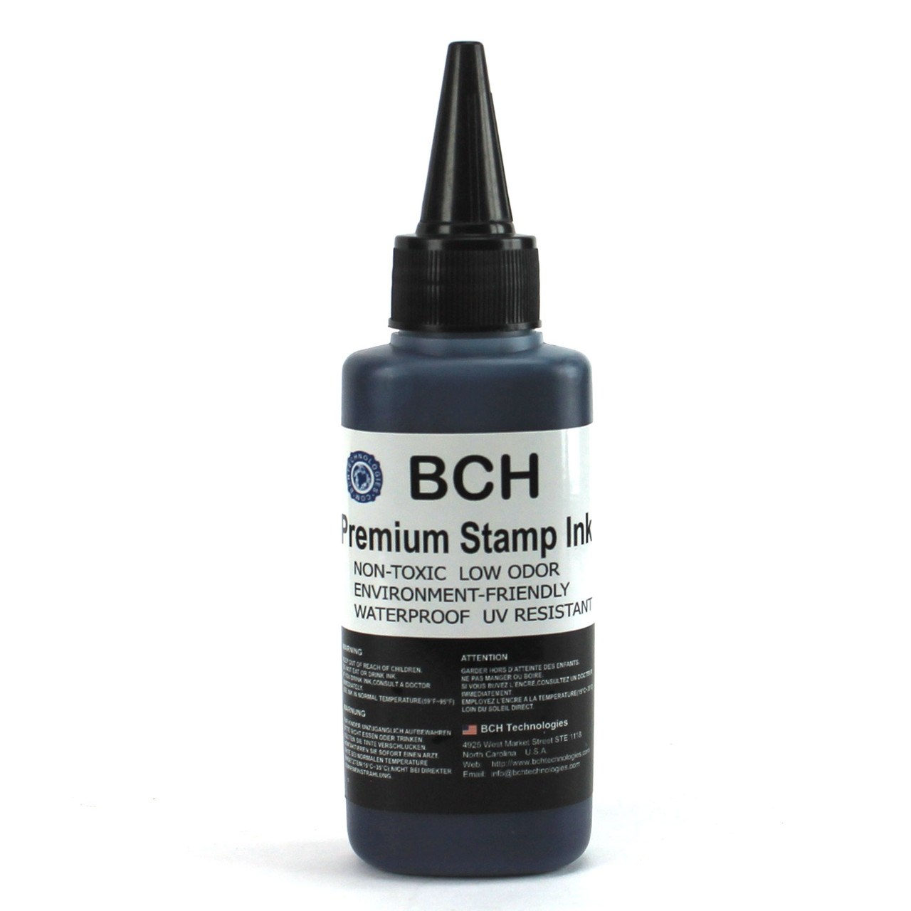 Black Bulk 1-Liter Stamp Ink Refill for Self-Ink Pads - BCH Premium Grade  -33.8 oz (1,000 ml) Ink Per Bottle - BCH Technologies