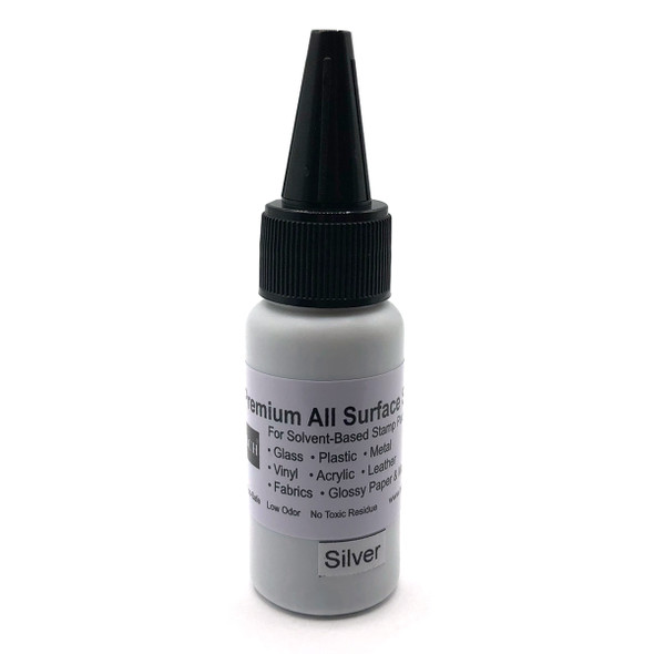 BCH Premium All-Surface Stamp Ink - Solvent Based Fast Dry Silver