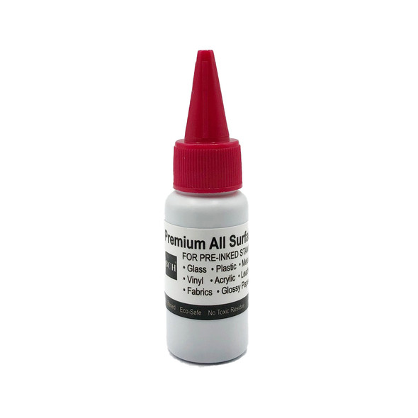 BCH Premium Universal All-Surface Stamp Ink - Oil Based for Pre-Inked Stamps - Red 20 ml (0.68 oz)