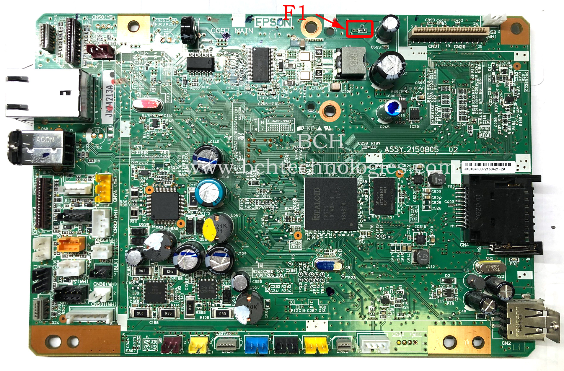 Where Is The F1 Fuse On My Epson Mainboard Bch Technologies 5355