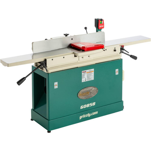 Grizzly G0858 - 8" x 76" Parallelogram Jointer with Helical Cutterhead & Mobile Base