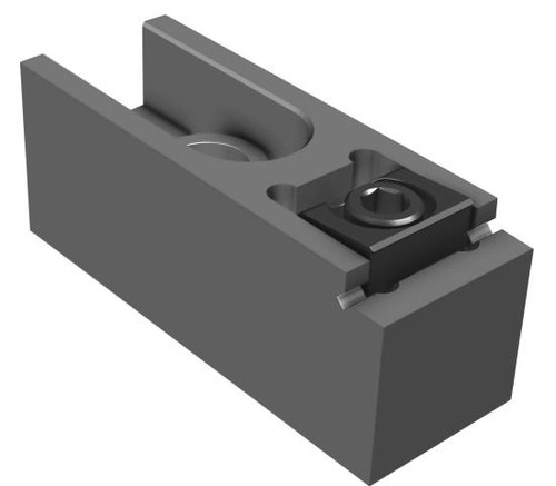 Mitee-Bite® Modular Pitbull® Clamp, Slotted Large Size, Knife Edge, 6,000 lbf Holding Force. Use M16 Mounting Screws.