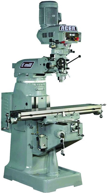 Acer Electronic Variable Speed Vertical Mill UL - R-8 Spindle - 9 x 49'' Table Size - 3HP - 3PH - 220V Motor