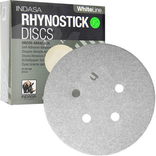 5" 5 Hole Rhynostick PSA Discs (Box of 100) | 60 Grit AO | Indasa 51-60