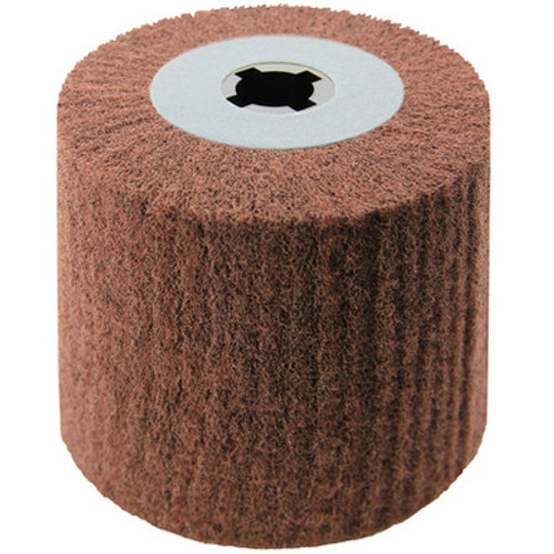 4 x 4 x 3/4 In. Quad-Keyway Non-Woven Nylon Abrasive Flap Wheel Drum / Roll | P60 Grit | Metabo 623486000