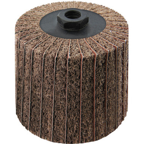 4 x 4 x 5/8-11 In. Threaded Interleaf Flap Wheel Drum / Roll | Medium / 120 Grit | Wendt 323454