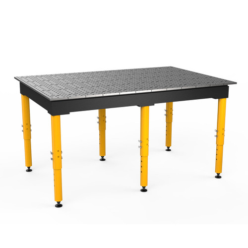 BuildPro 6' x 4' MAX Welding Table, Nitrided Finish, Adjustable Heavy-Duty Legs with Casters, Table Surface Height 33.3" - 43.3" (TMQRC57248F)