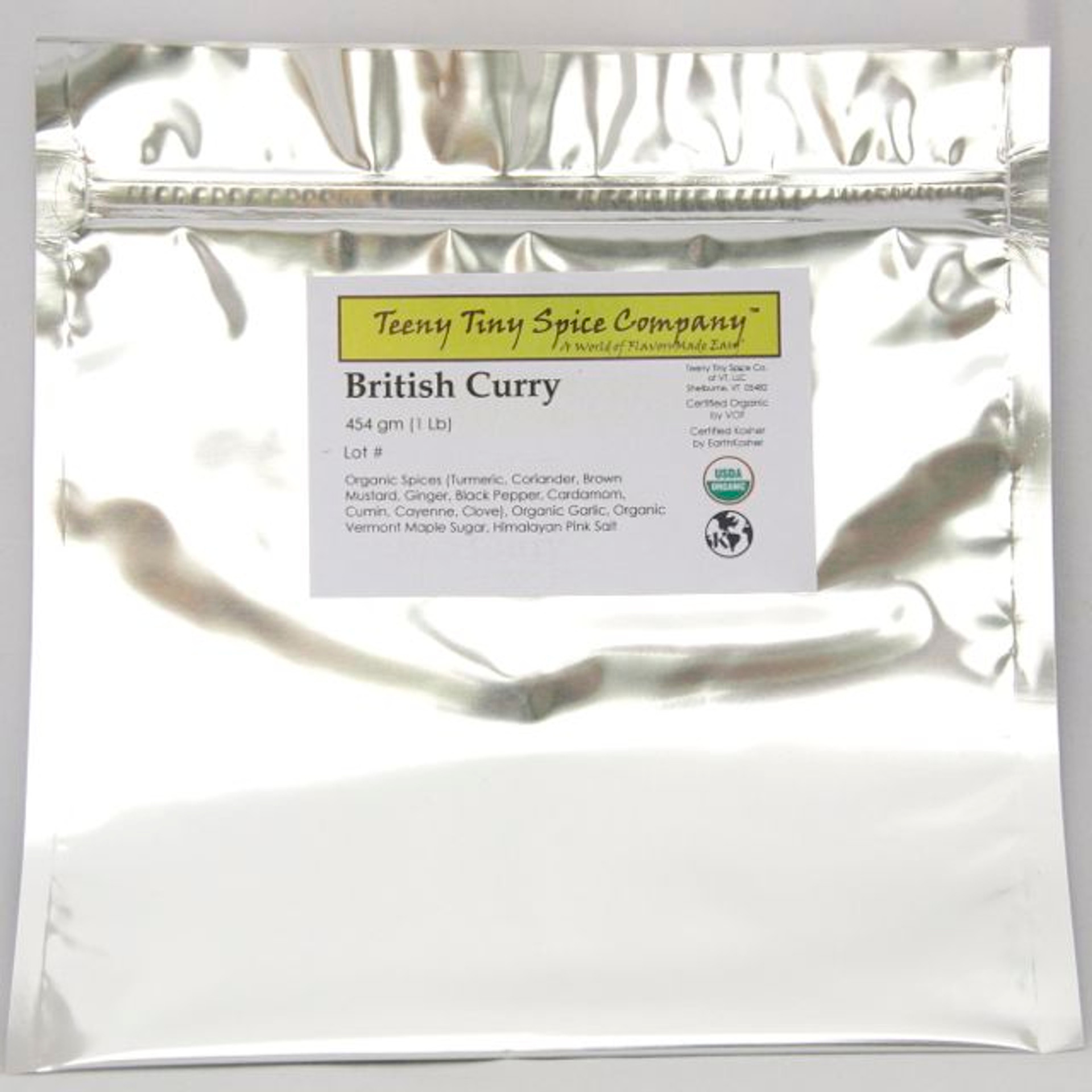 Organic & Kosher British Curry Powder Teeny Tiny Spice Co of Vermont