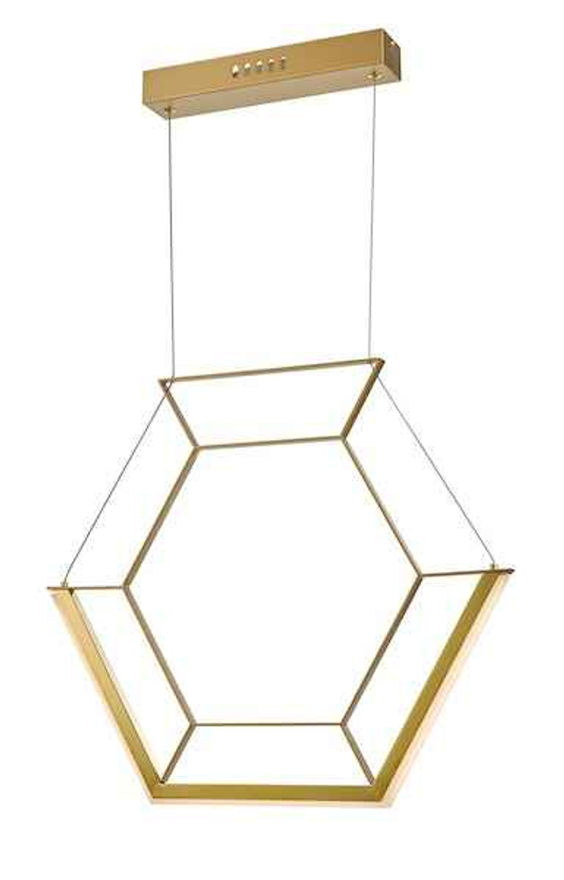 gold hexagon pendant light