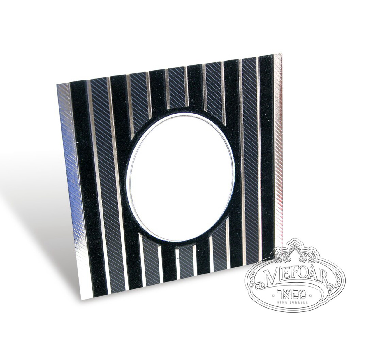 Birchas Hamazon, Black Square, Velvet Collection, Vertical Lines 