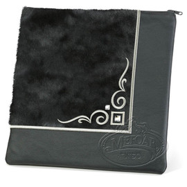 Aristocratic Motifs, Modern Style Tallis / Tefillin Bag, Black/Black Fur, LF Aristocratic Motifs, Modern Style Tallis / Tefillin Bag, Black/Black Fur, LF