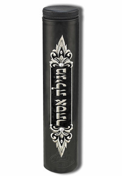 Megilla Case: Leather tube ,solid black, 