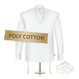 Poly Cotton Tzitzis, V Neck, Chasidish (Two Holes), No Tzitzis Strings, Size:22