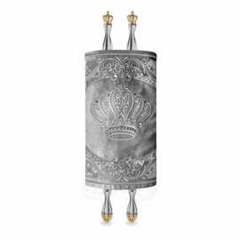 Velvet Torah Mantle - Style 805 - Silver