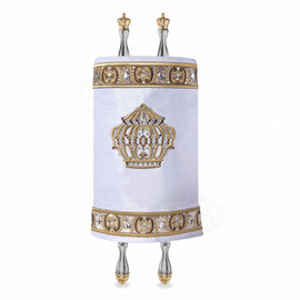 Velvet Torah Mantle - Style 800-White