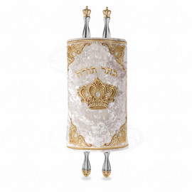 Velvet Torah Mantle - Style 273-White