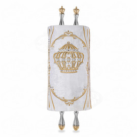 Velvet Torah Mantle - Style 1316-White