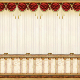 Mefoar Judaica Sukkah Tapestry, Curtain Design, 90” x 48”, Outdoor Fabric, Wall Hanging, Jewish Succos Decorations - Festive Sukkot Mural