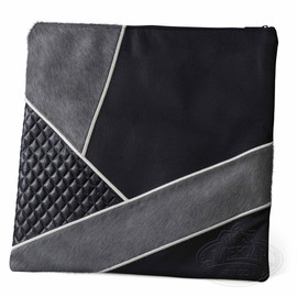 Precise Design, Elegant Style Tallis / Tefillin Bag, Navy Leather, Navy Diamond Leather / Livid Fur