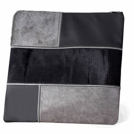 Blocked Precision,  Elegant Style Tallis / Tefillin Bag, Livid Leather/ Black & Navy Chevron Fur, Livid Fur Blocked Precision,  Elegant Style Tallis / Tefillin Bag, Livid Leather/ Black & Navy Chevron Fur, Livid Fur