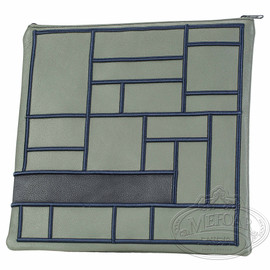 Boxed Beauty  , Elegant Style Tallis / Tefillin Bag, Grey , Navy Leather Boxed Beauty  , Elegant Style Tallis / Tefillin Bag, Grey , Navy Leather