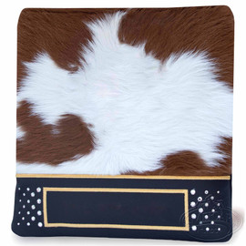 Refined Taste, Classic Style Tallis / Tefillin Bag, Brown and White Fur/ Black Leather