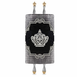 Velvet Torah Mantle - Style 811 -Grey
