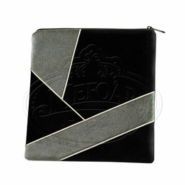 Black Velvet with Grey Velvet Tallis and Teffilin Bag, Silver Emb #383