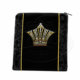 Black Velvet with Black Crushed Velvet Tallis and Teffilin Bag, Gold Emb #442