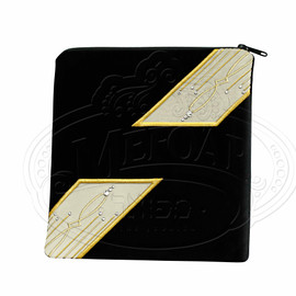 Black Velvet with White Velvet Tallis and Teffilin Bag, Gold Emb #458