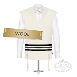 Adult Wool Tzitzis, Avodas Yad - One Hole Adult Wool Tzitzis, Avodas Yad - One Hole