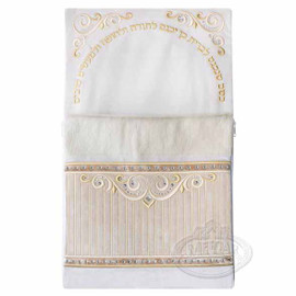 Bris Pillow Style #1326 White, Gold Embroidery