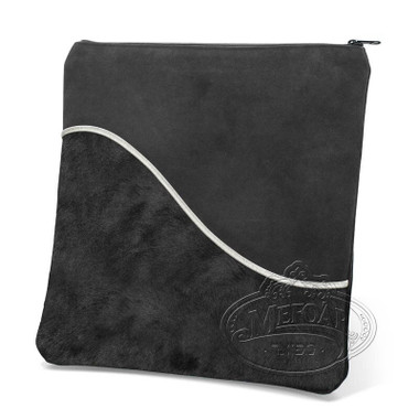 Exceptional Artistry, Modern Style Tallis / Tefillin Bag, Black Fur/Black,  Fur & Suede