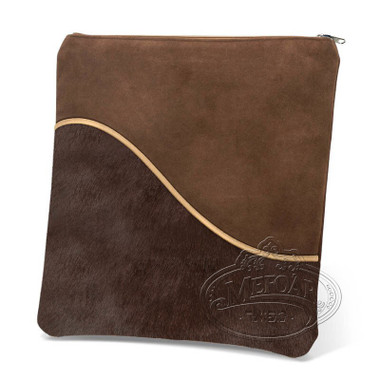 Exceptional Artistry, Modern Style Tallis / Tefillin Bag, Brown Fur/Brown,  Fur & Suede