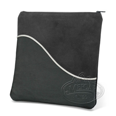 Exceptional Artistry, Modern Style Tallis / Tefillin Bag, Black,  Leather & Suede