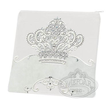 Sophisticated Beauty, Decorative Style Tallis / Tefillin Bag, White/White Fur, LF