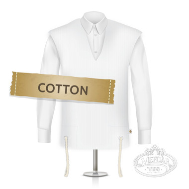 Cotton Tzitzis, V Neck, Sephardi, Thick Strings (Talis), Size:20
