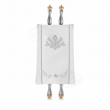 Leather and Fur Torah Mantle -style 345-White